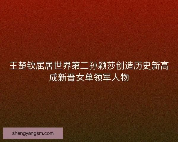 王楚钦屈居世界第二孙颖莎创造历史新高成新晋女单领军人物