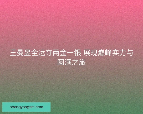 王曼昱全运夺两金一银 展现巅峰实力与圆满之旅