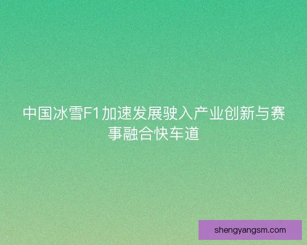 中国冰雪F1加速发展驶入产业创新与赛事融合快车道 中国冰雪F1加速发展驶入产业创新与赛事融合快车道