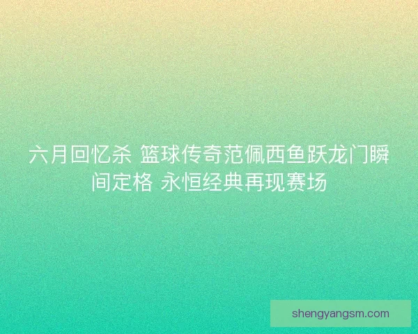 六月回忆杀 篮球传奇范佩西鱼跃龙门瞬间定格 永恒经典再现赛场